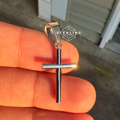 Silver Minimalist Cross Pendant Necklace Waterproof & Durable