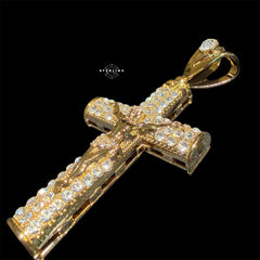 XL Gold Cross Crucifix Pendant