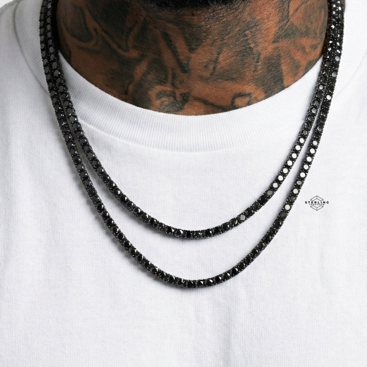 4mm Black Iced CZ Tennis Chain