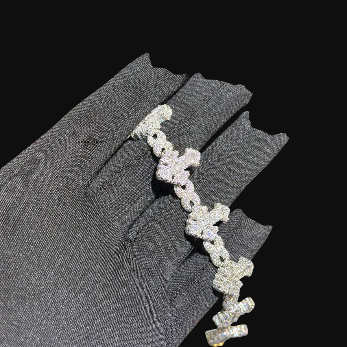 Moissanite Cross Infinity Bracelet 18mm 8"