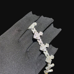 Moissanite Cross Infinity Bracelet 18mm 8"