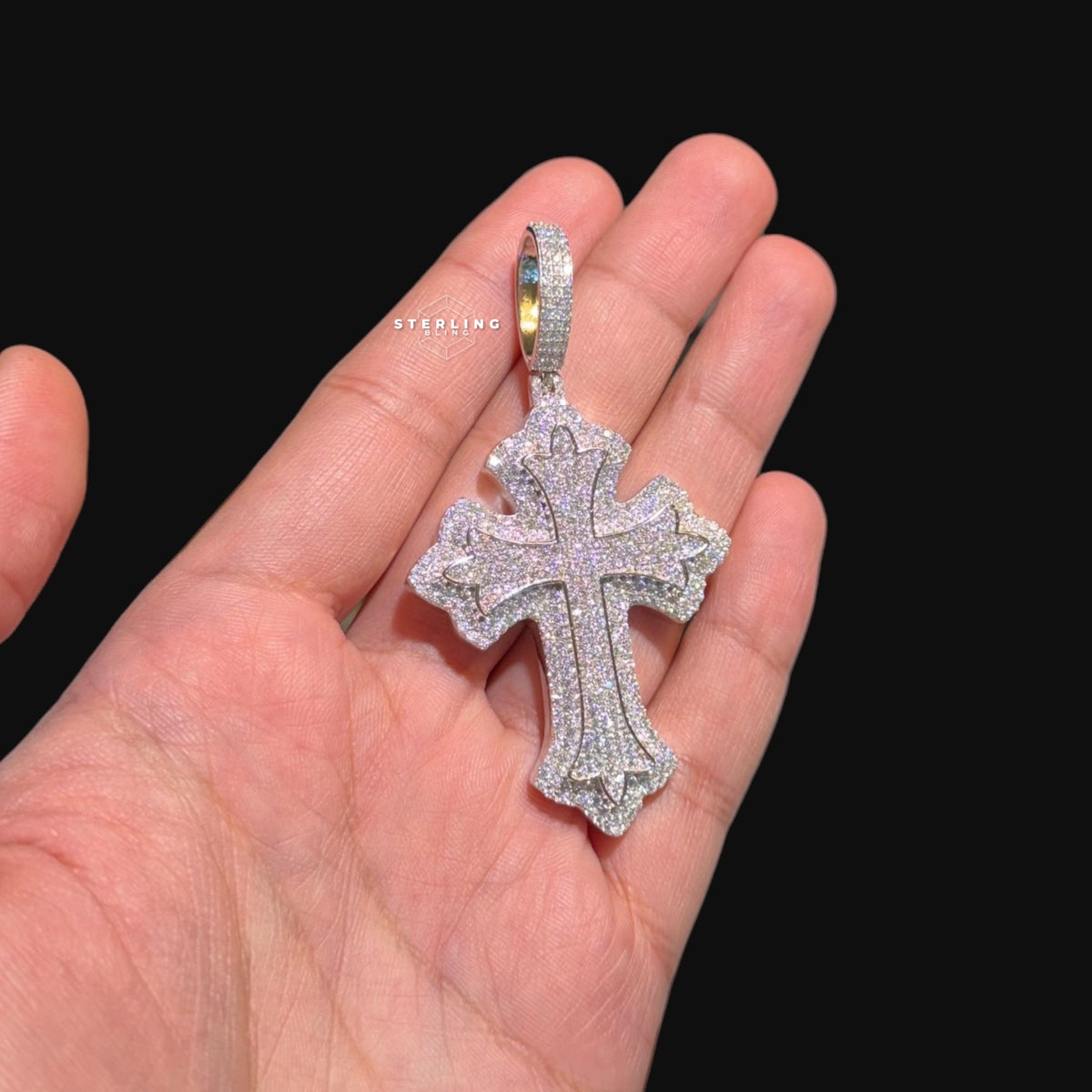 Moissanite Gothic Cross Pendant