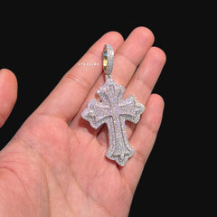 Moissanite Gothic Cross Pendant