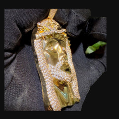 Gold Iced Out Jesus Pendant, Triple Layer 14K Gold Plated CZ Diamond Jesus Necklace for Men