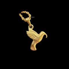 Gold Dove Pendant Necklace, Stainless Steel Necklace for Men Women, Bird Charm Pendant, 14K Gold Bonded Waterproof Necklace, Gift for Him Her
