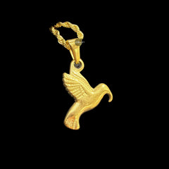 Gold Dove Pendant Necklace, Stainless Steel Necklace for Men Women, Bird Charm Pendant, 14K Gold Bonded Waterproof Necklace, Gift for Him Her
