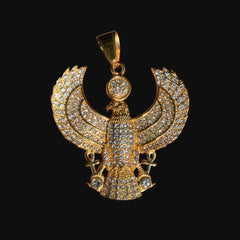 Gold Eagle Pendant Necklace, Stainless Steel Necklace for Men, CZ Eagle Pendant, 14K Gold PVD 316L Waterproof Necklace, Gift for Him