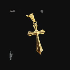 Gold Flare Cross Pendant Necklace, Stainless Steel Necklace for Men, Religious Christian Pendant, 14K Gold Bonded Waterproof Necklace, Gift for Him