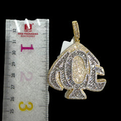 Gold Iced Out Spade Pendant, 14K Gold Plated Baguette CZ Diamond Playing Card Charm, Mens Hip Hop Jewelry Necklace