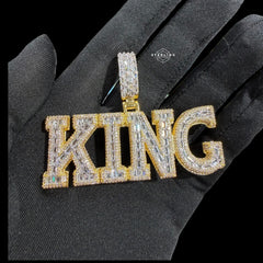 Gold KING Pendant Necklace