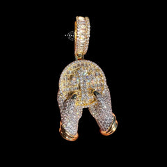 14K Gold Plated Iced Out Praying Hands Pendant | CZ Diamond Prayer Hands Hip Hop Necklace | Faith Jewelry