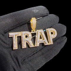 Trap Iced Out Baguette Pendant