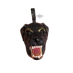 Iced Out Black Dog Pendant