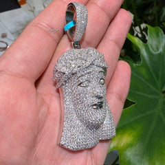 Moissanite Iced Out Jesus Pendant + Steel Rope Chain