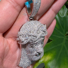 Moissanite Iced Out Jesus Pendant + Steel Rope Chain