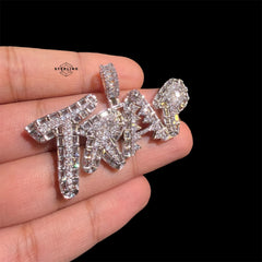 Iced Out Trap Pendant + Rope Chain - 14k White Gold Plated CZ