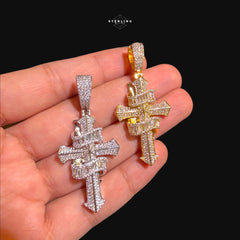 Baguette Iced Out Cross Pendant