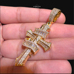 Baguette Iced Out Cross Pendant