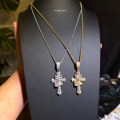 Baguette Iced Out Cross Pendant