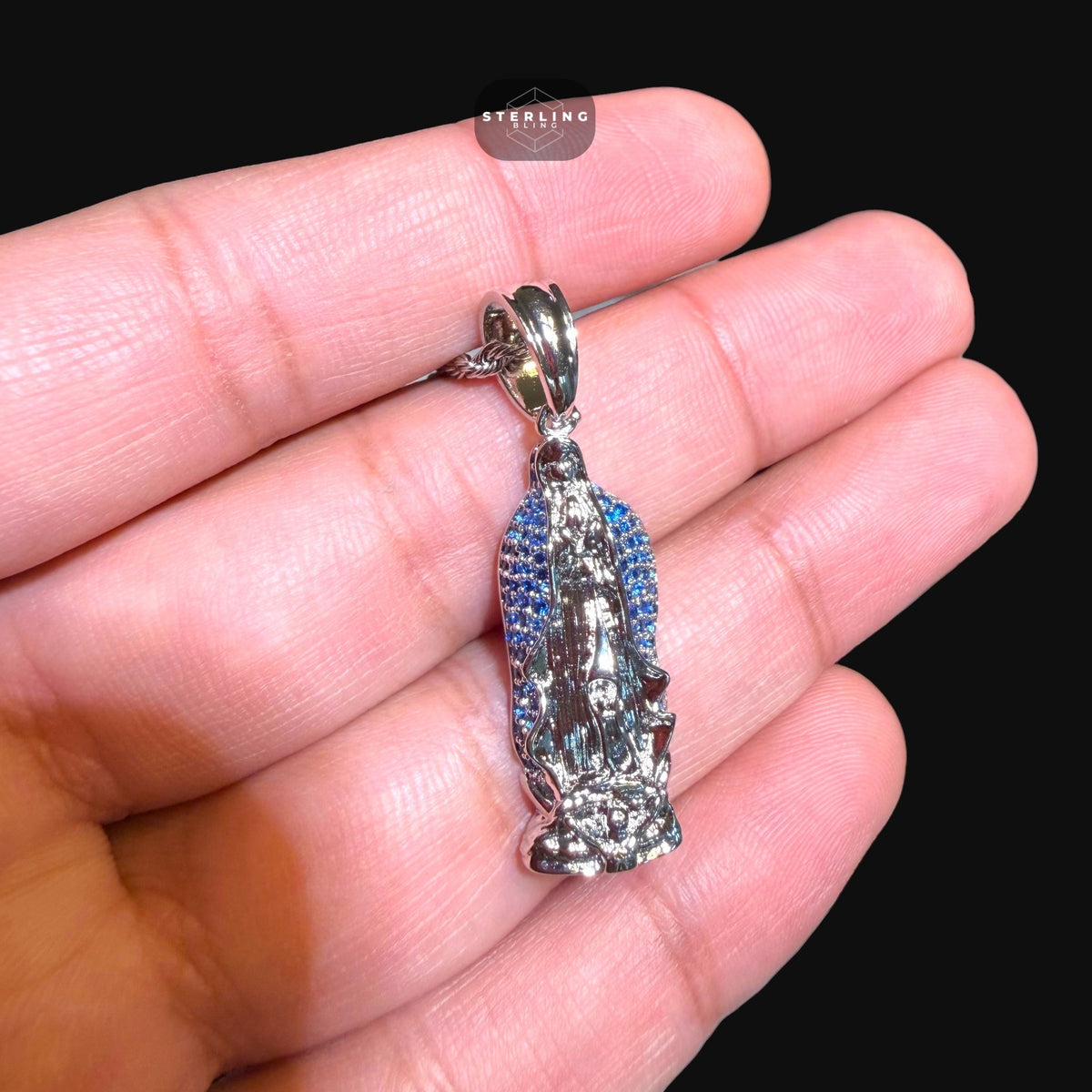 Small Iced Out Virgin Mary Pendant