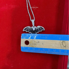 Iced Out Bat Pendant Necklace Black White CZ Gothic Animal Charm Hip Hop Jewelry with Free Chain