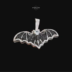 Iced Out Bat Pendant Necklace Black White CZ Gothic Animal Charm Hip Hop Jewelry with Free Chain