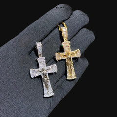 Iced Out Jesus Cross Crucifix Pendant