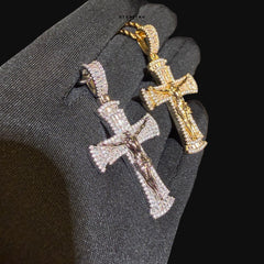 Iced Out Jesus Cross Crucifix Pendant