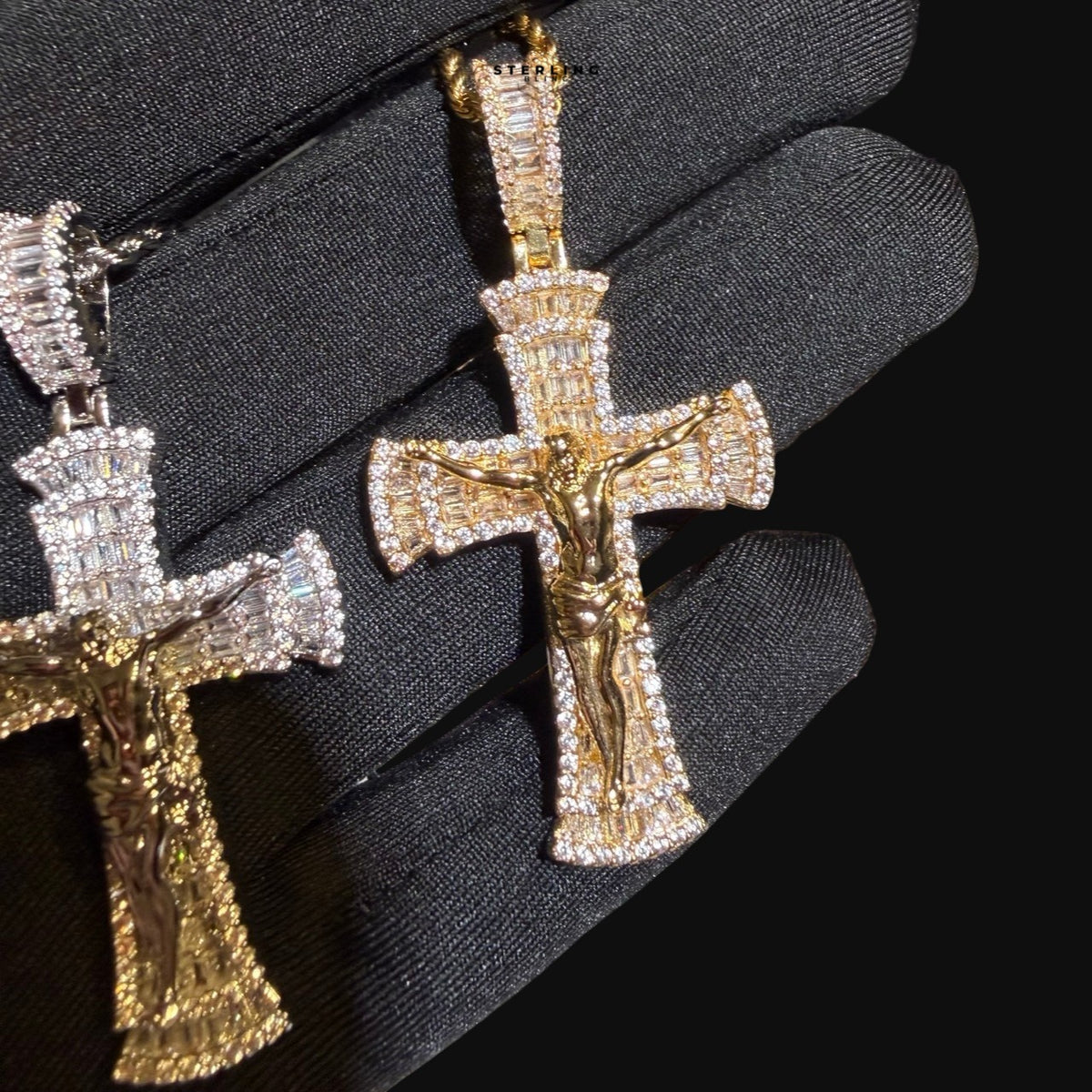 Iced Out Jesus Cross Crucifix Pendant