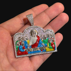 Iced Out Last Supper Enamel Pendant