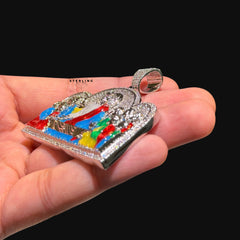 Iced Out Last Supper Enamel Pendant