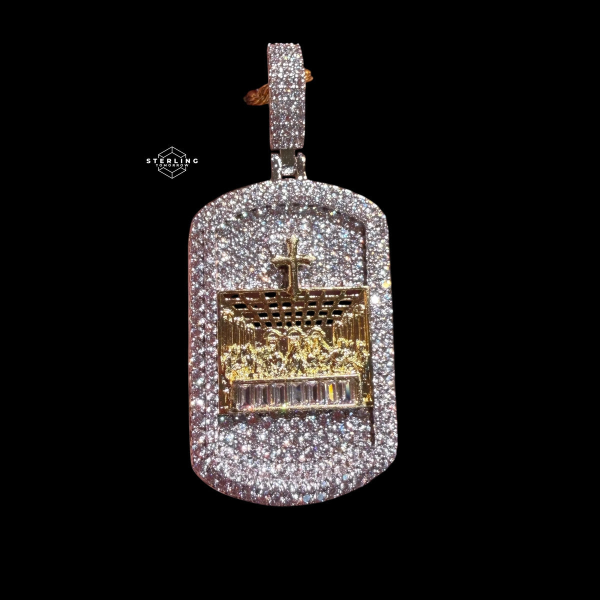Iced Out Last Supper Dog Tag Pendant