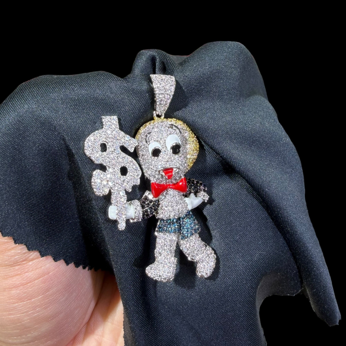 Iced Out Money Mouse Pendant