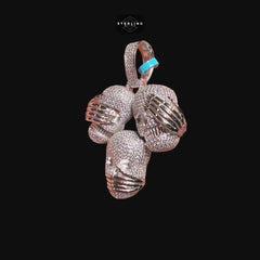 Speak No Evil 3 Skulls Moissanite Pendant