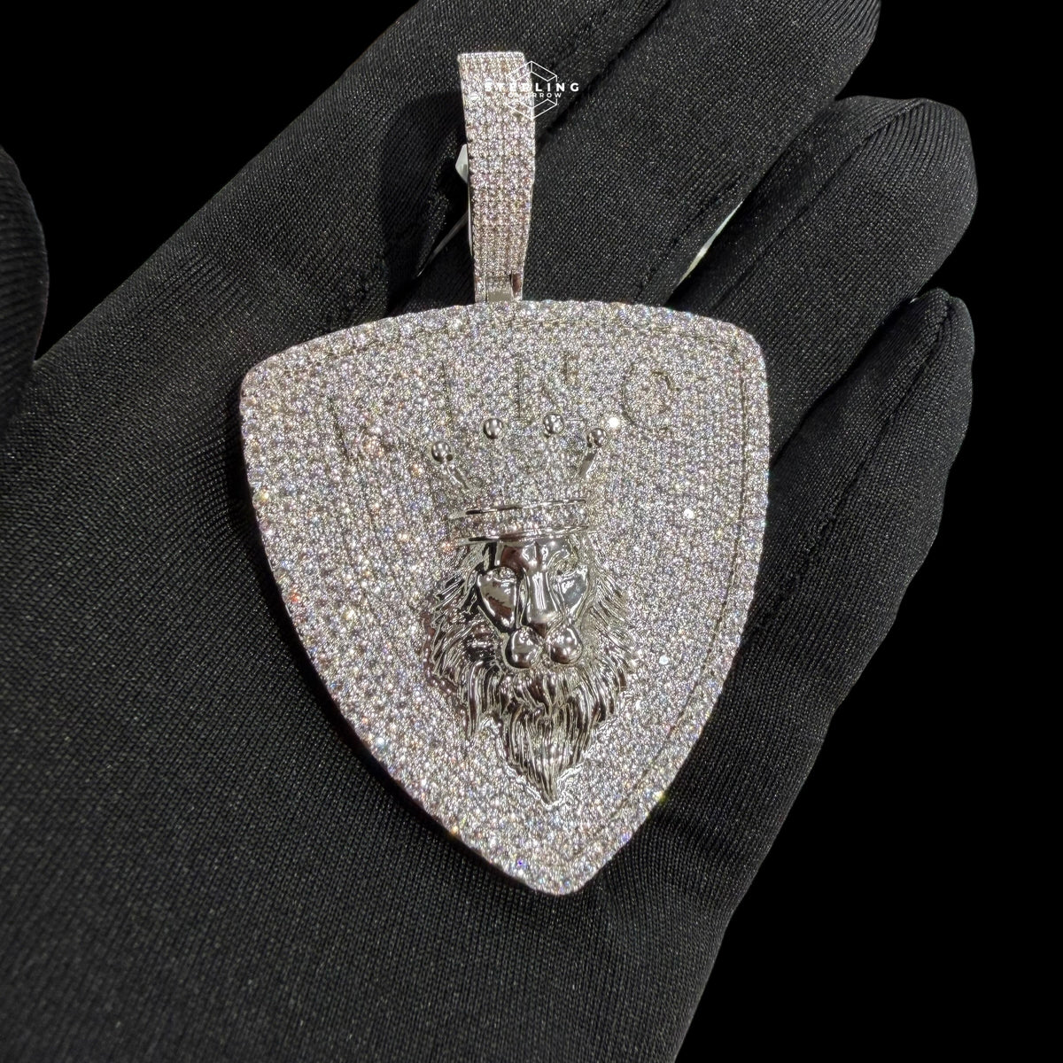 Silver King Lion Shield Pendant