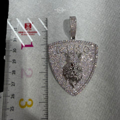 Silver King Lion Shield Pendant