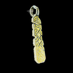 Gold Iced Out Vertical CEO Pendant