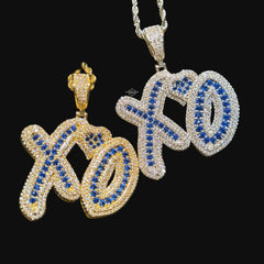 XO Iced Out Pendant + AntiTarnish Steel Rope Chain
