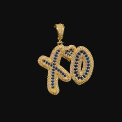 XO Iced Out Pendant + AntiTarnish Steel Rope Chain