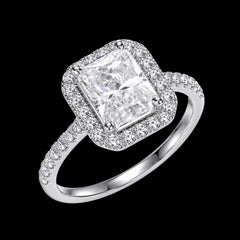 Radiant Cut 2.6 CTW Moissanite Ladies Engagement Ring