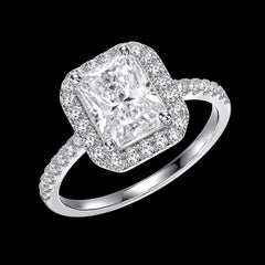 Radiant Cut 2.6 CTW Moissanite Ladies Engagement Ring
