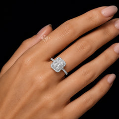Radiant Cut 2.6 CTW Moissanite Ladies Engagement Ring