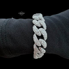 12mm Moissanite Upside Down Set Cuban Bracelet