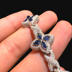 Moissanite Blue Star Infinity Bracelet 17mm 8"