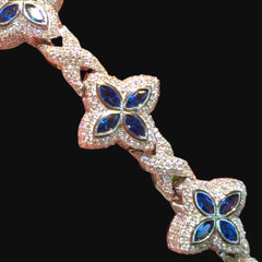 Moissanite Blue Star Infinity Bracelet 17mm 8"