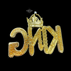 Large Gold Iced Out King Pendant