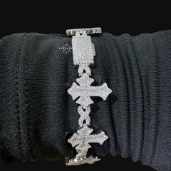 Moissanite Cross Infinity Bracelet - 18mm 8"