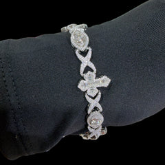 Moissanite Marquis Eye Cross Infinity Bracelet - 8.5"