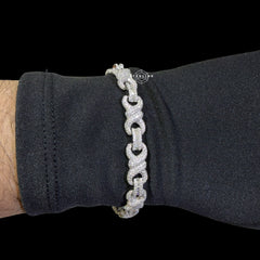 Mens Moissanite Infinity Bracelet 8.5mm 8"