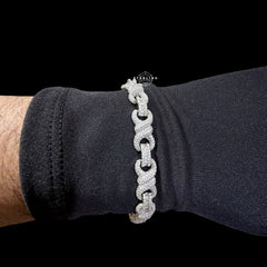 Mens Moissanite Infinity Bracelet 8.5mm 8"